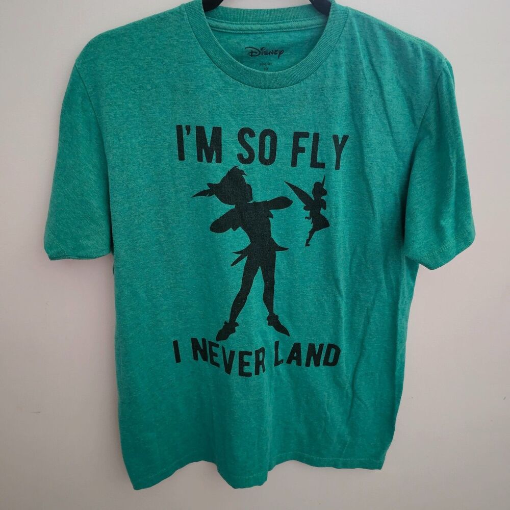Disney Peter Pan I'm so Fly I Neverland Green T-shirt Medium Tinkerbelle